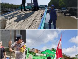 Polres Bangka Tengah Bagikan Ratusan Bendera Merah Putih di Bundaran Koba, Ajak Masyarakat Kibarkan Sang Saka di Momen HUT RI Ke-80